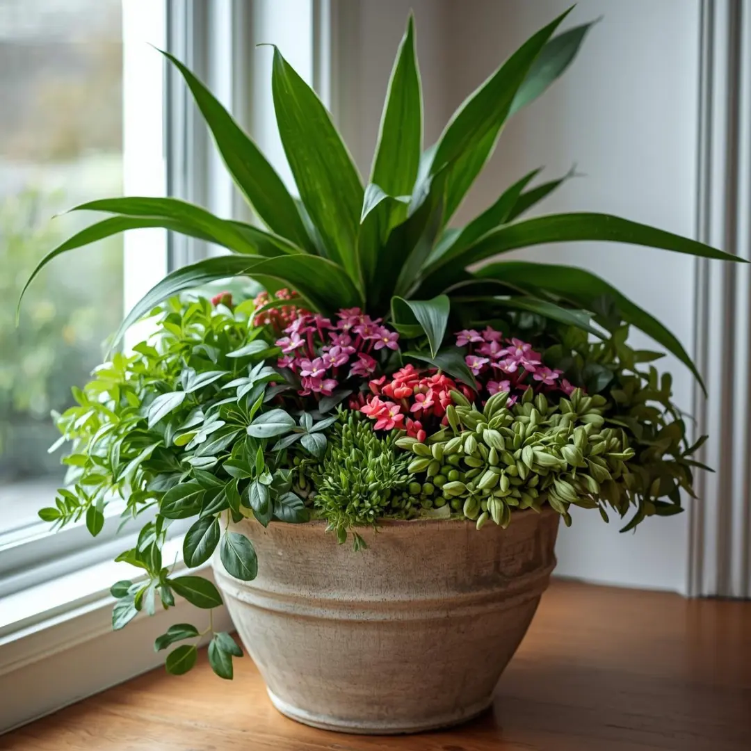 Beautiful indoor container garden arrangement
